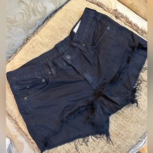 Rag & Bone black denim cut off shorts